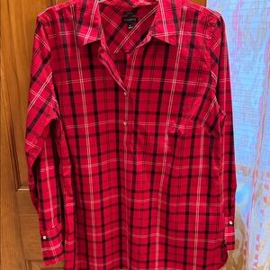 Talbots Red Plaid Women's Blouse